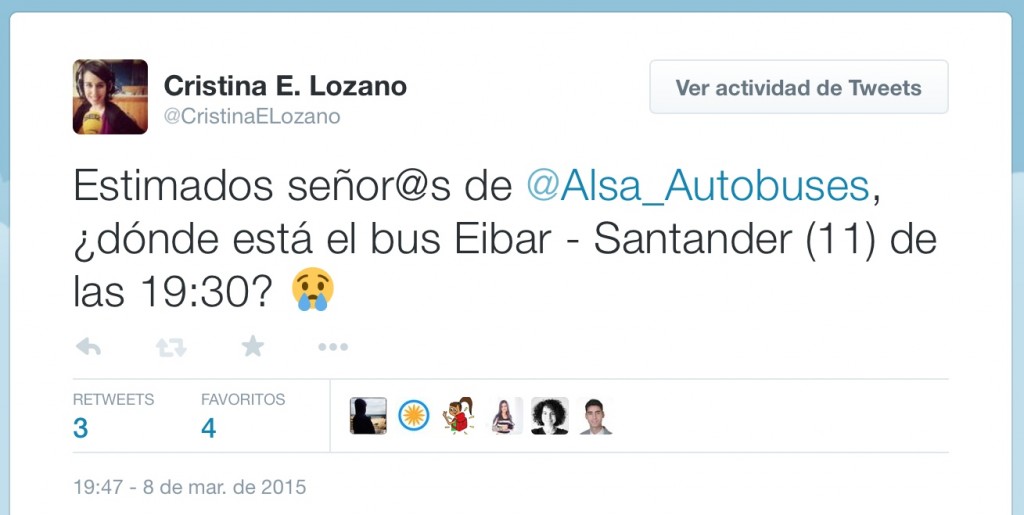 Pregunta sin responder de Alsa Autobuses