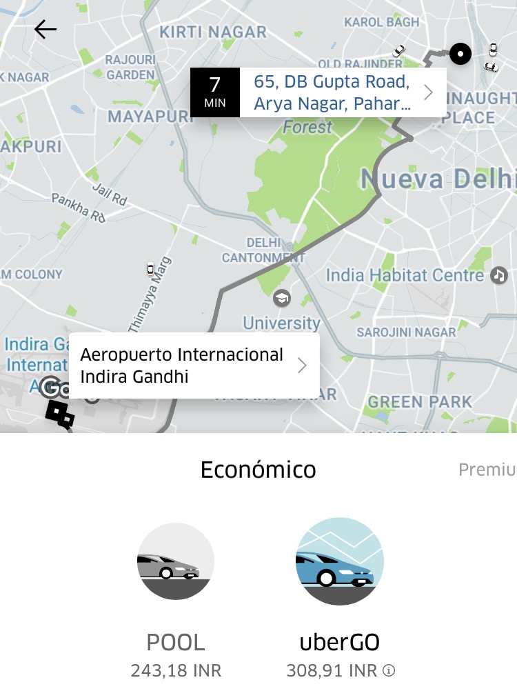 Precios. Cuánto cuesta un taxi del aeropuerto de Delhi a Nueva Delhi (India)