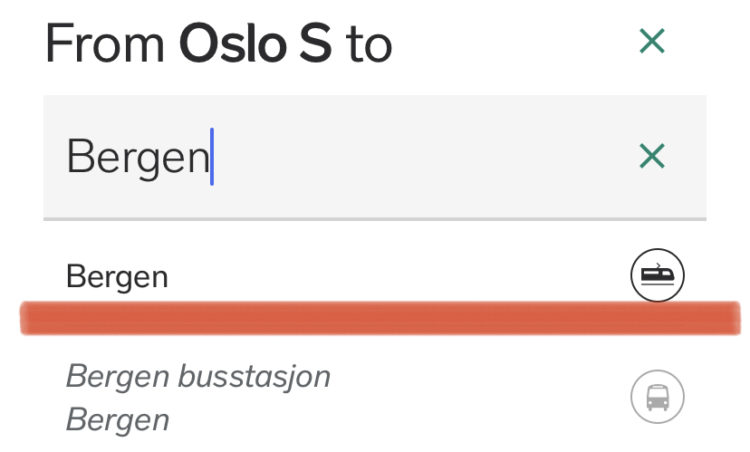 De Oslo S a Bergen en tren